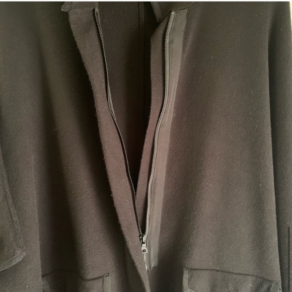 Anne Klein High Neck Pocketed Cape Black Sweater Shrug Poncho Mock Neck - Picture 8 of 14